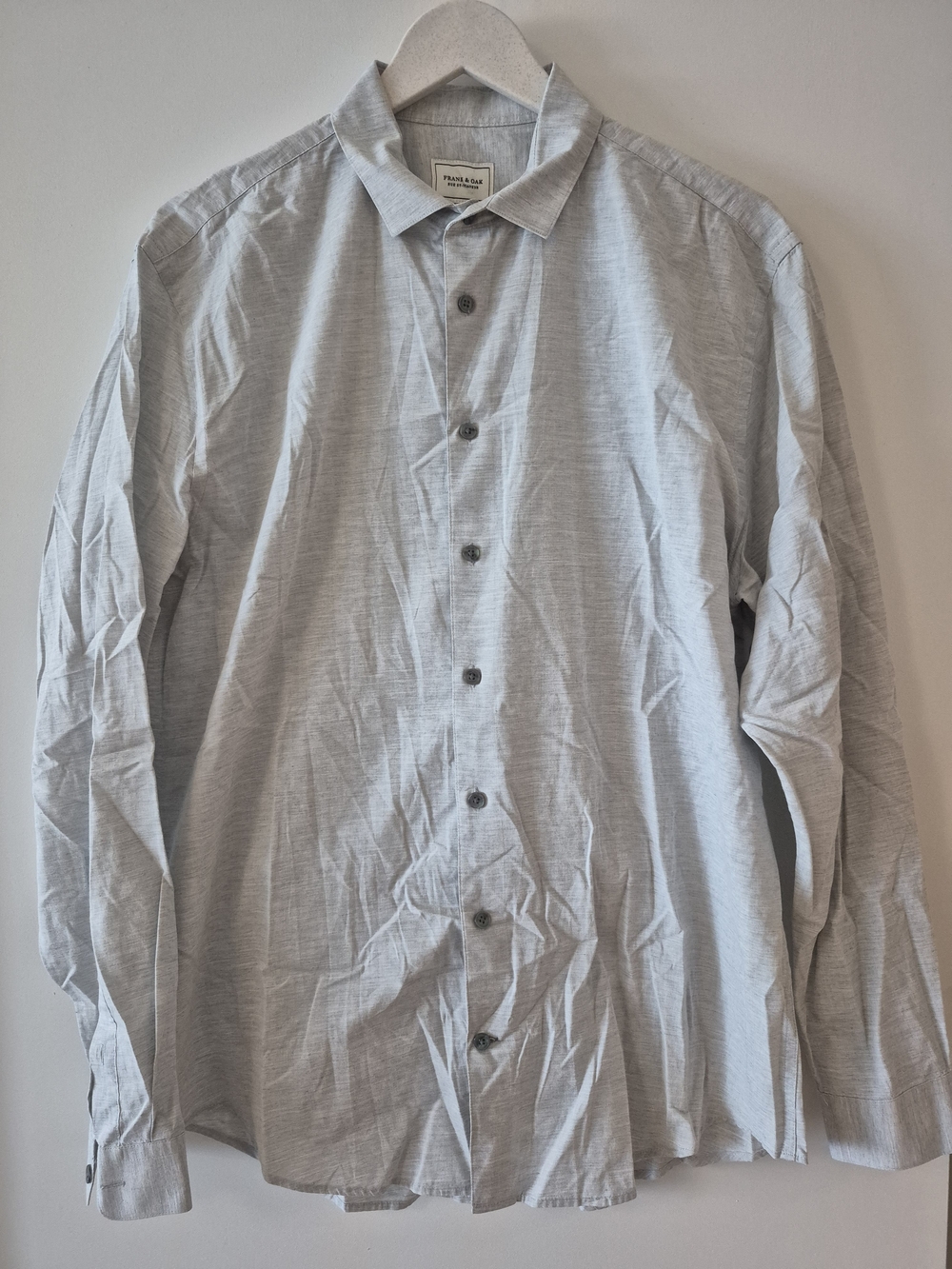 Frank & Oak Light Gray Long-Sleeve Dress Shirt